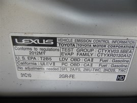 2012 Lexus ES350 Silver 3.5L AT #Z23260